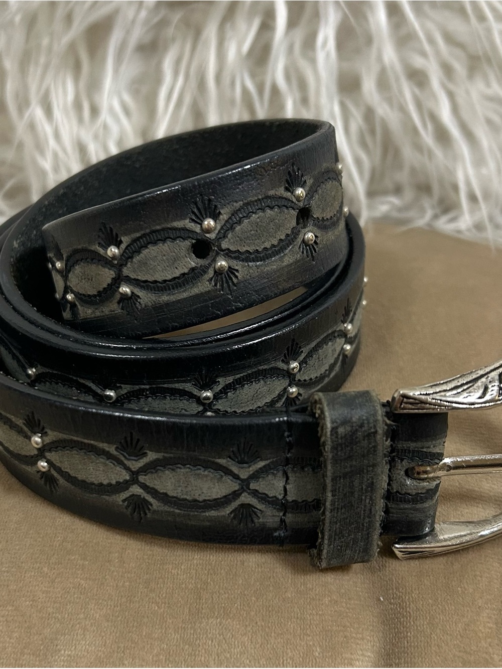 Shyanne Black/Grey Western belt - Size L